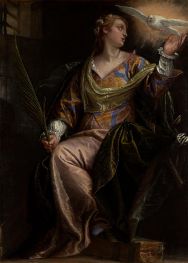 Saint Catherine of Alexandria in Prison, c.1580/85 by Veronese | Painting Reproduction