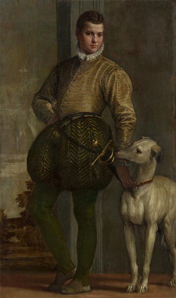 Junge mit Windhund, 1570s | Veronese | Gemälde Reproduktion