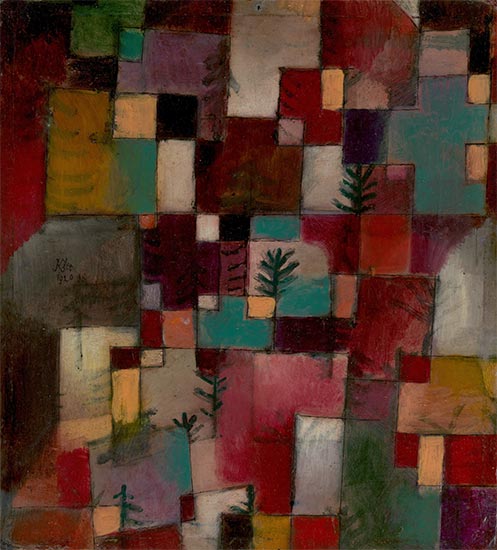 Rotgrüne und violettgelbe Rhythmen, 1920 | Paul Klee | Gemälde Reproduktion
