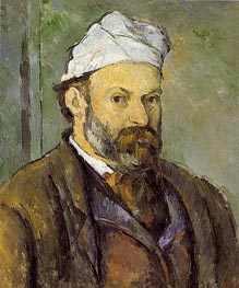 Self Portrait in a White Cap | Cezanne | Gemälde Reproduktion