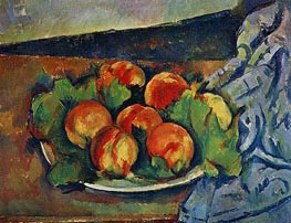 Dish of Peaches, c.1892 by Cezanne | Painting Reproduction