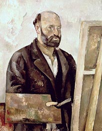 Self Portrait with a Palette | Cezanne | Gemälde Reproduktion