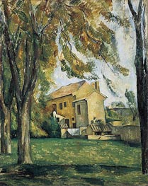 Farmhouse and Chestnut Trees at Jas-de-Bouffan, c.1885/87 von Cezanne | Gemälde-Reproduktion