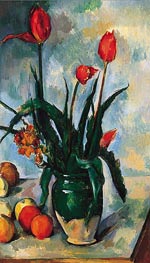 Tulips in a Vase, c.1890/92 by Cezanne | Painting Reproduction