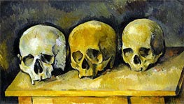 The Three Skulls, c.1900 by Cezanne | Painting Reproduction