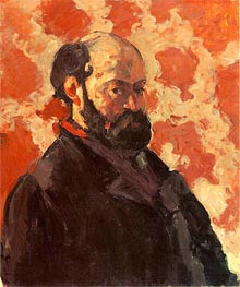 Self-Portrait with Rose Background | Cezanne | Painting Reproduction