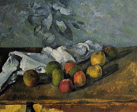 Apples and Napkin, c.1879/80 by Cezanne | Painting Reproduction