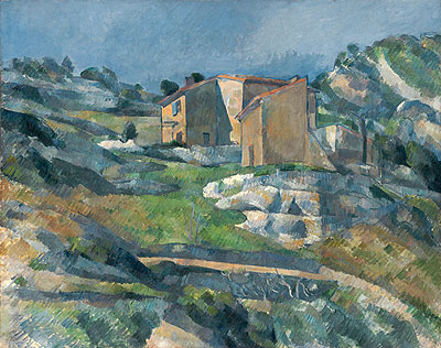 Houses in Provence the Riaux Valley near L'Estaque, c.1880 by Cezanne | Painting Reproduction