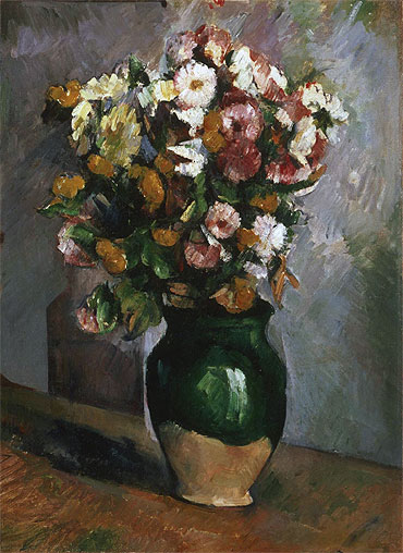 Flowers in an Olive Jar, c.1880 by Cezanne | Painting Reproduction