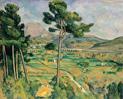 Mont Sainte-Victoire and the Viaduct of the Arc ..., c.1882/85 by Cezanne | Painting Reproduction