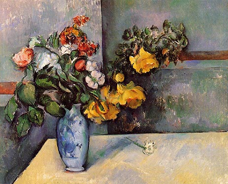 Still Life: Flowers in a Vase, c.1885/88 by Cezanne | Painting Reproduction