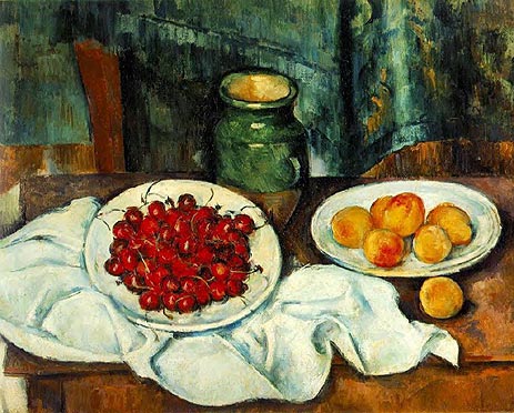 Still Life with Cherries and Peaches, c.1885/87 | Cezanne | Painting Reproduction