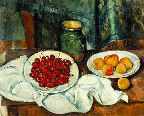 Still Life with Cherries and Peaches | Cezanne | Painting Reproduction