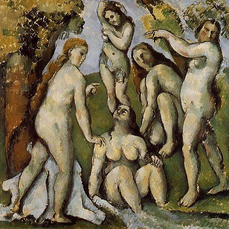 Five Bathers, c.1885/87 | Cezanne | Gemälde Reproduktion