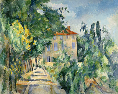 House with the Red Roof at Jas de Bouffan, c.1885/86 | Cezanne | Painting Reproduction