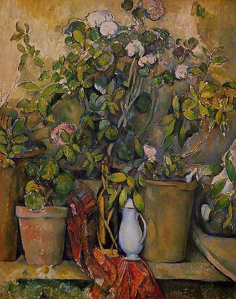 Terracotta Pots and Flowers, c.1891/92 | Cezanne | Painting Reproduction