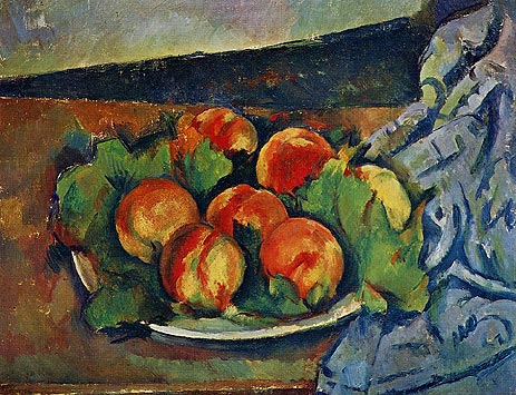 Dish of Peaches, c.1892 | Cezanne | Painting Reproduction