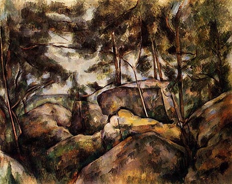 Rocks at Fountainebleau, c.1893 | Cezanne | Painting Reproduction