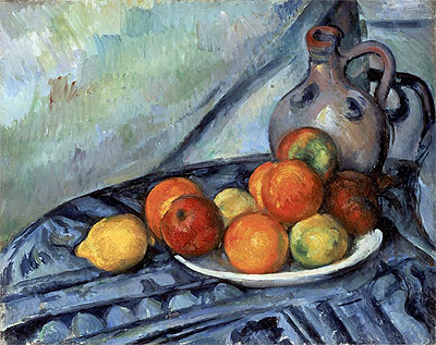 Fruit and Jug on a Table, c.1890/94 | Cezanne | Painting Reproduction