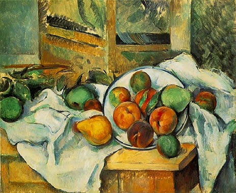 Table Napkin and Fruit, c.1895 | Cezanne | Painting Reproduction