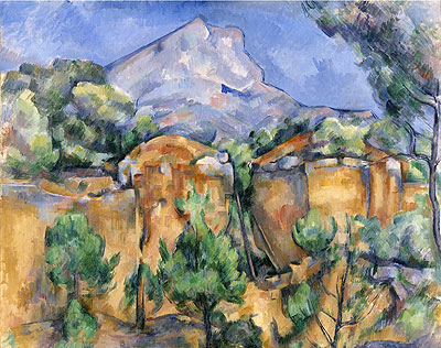 Mont Sainte-Victoire Seen from the Bibemus Quarry, c.1897 by Cezanne | Painting Reproduction