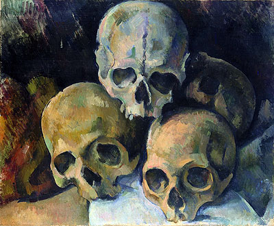 Pyramid of Skulls, c.1898/00 by Cezanne | Painting Reproduction