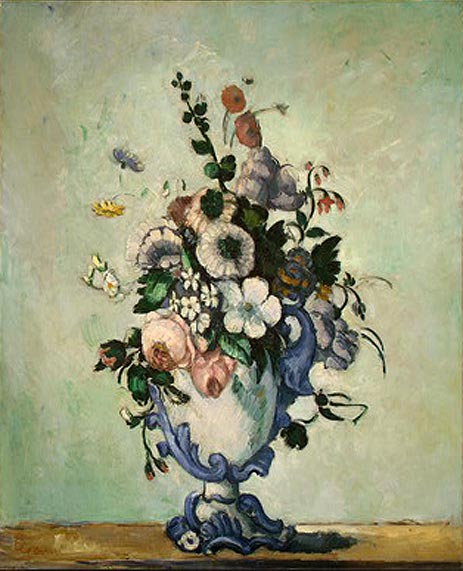 Flowers in a Rococo Vase, c.1876 | Cezanne | Painting Reproduction