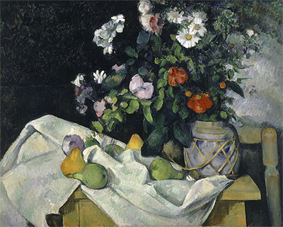Stilleben mit Blumen und Früchten, c.1890 | Cezanne | Gemälde Reproduktion