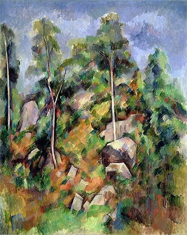 Rocks and Trees in Provence, c.1900 | Cezanne | Painting Reproduction