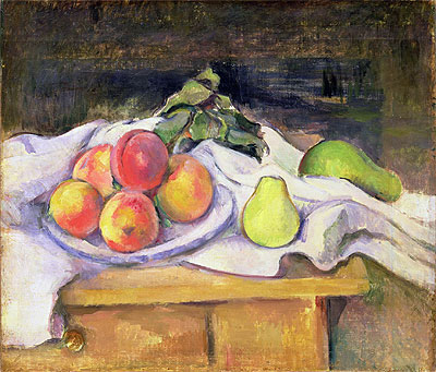 Still Life with Peaches and Pears, c.1890 | Cezanne | Gemälde Reproduktion
