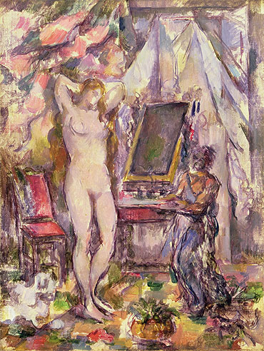 Interior with Nude, 1880 | Cezanne | Gemälde Reproduktion
