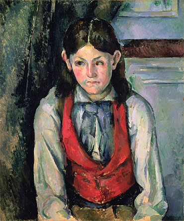 Knabe im roten Gewand (Garçon au Gilet Rouge), c.1888-90 von Cezanne | Gemälde-Reproduktion