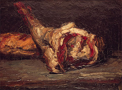 Stillleben eines Hammelkeuls und Brotes | Cezanne | Gemälde Reproduktion