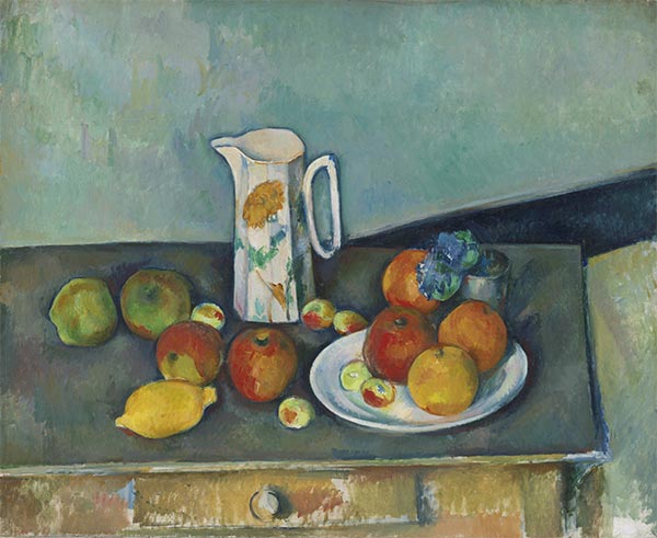 Still Life with Milkjug and Fruit, c.1886/90 | Cezanne | Gemälde Reproduktion