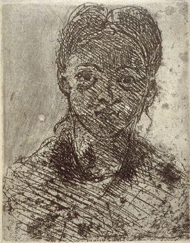 Tete de Femme, 1873 | Cezanne | Painting Reproduction