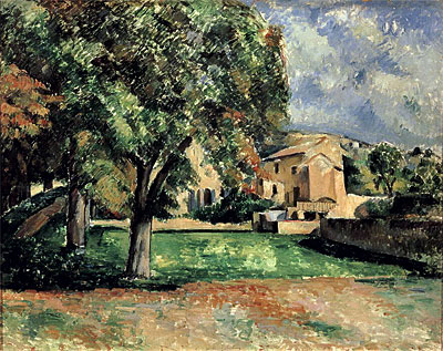 Bäume in einem Park, Jas de Bouffan, c.1885/87 von Cezanne | Gemälde-Reproduktion