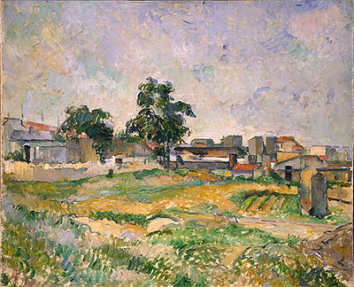 Landschaft bei Paris, c.1876 von Cezanne | Gemälde-Reproduktion