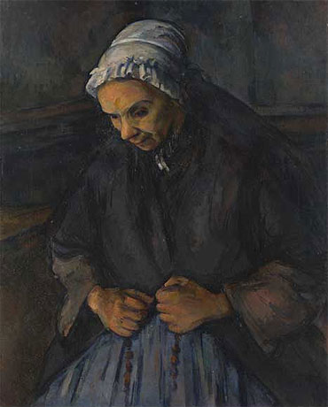 Eine alte Frau mit einem Rosenkranz, c.1895/96 von Cezanne | Gemälde-Reproduktion