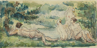 Bathers, c.1870/75 | Cezanne | Gemälde Reproduktion