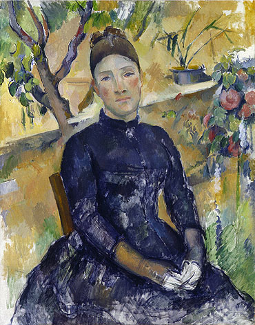 Madame Cezanne in the Conservatory, c.1891/92 | Cezanne | Gemälde Reproduktion