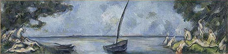 The Boat and the Bathers, c.1890/94 by Cezanne | Painting Reproduction