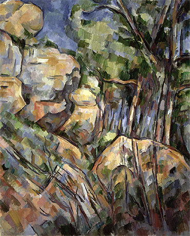 Rocks near the Caves below the Chateau Noir, c.1904 by Cezanne | Painting Reproduction