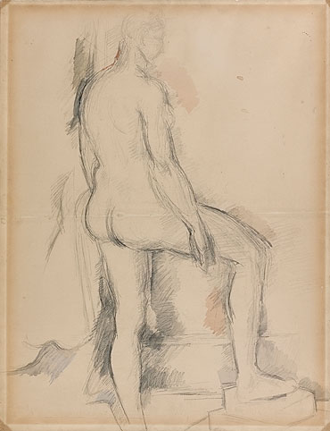 Study of a Nude Figure, c.1885 | Cezanne | Gemälde Reproduktion