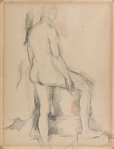 Study of a Nude Figure, c.1885 by Cezanne | Painting Reproduction
