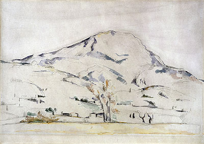 View of Mont Sainte Victoire - Study of a Tree, c.1885/87 by Cezanne | Painting Reproduction