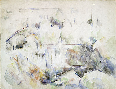 House Among Trees, c.1890 by Cezanne | Painting Reproduction