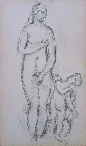 Antique Aphrodite and Eros, c.1885/90 by Cezanne | Painting Reproduction