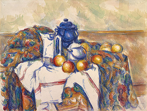 Still Life with Blue Pot, c.1900 by Cezanne | Painting Reproduction