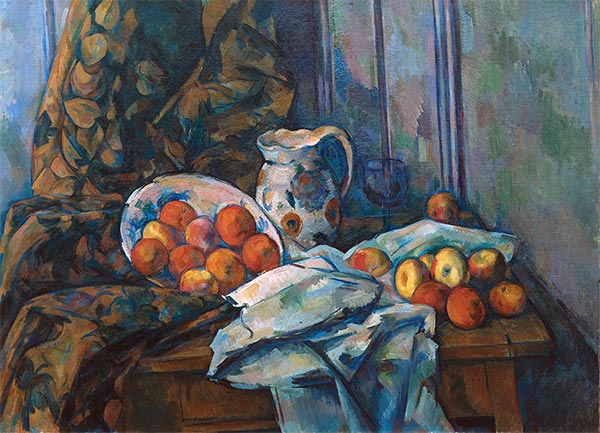 Still Life with Faience Jug and Fruit, c.1900 by Cezanne | Painting Reproduction