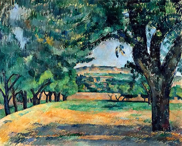 The Neighborhood of Jas de Bouffan, c.1885/87 by Cezanne | Painting Reproduction